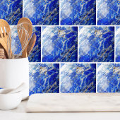 Chique moderne blauwe marmeren steen tegeltje