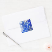 Chique moderne blauwe marmeren steen vierkante sticker (Envelop)