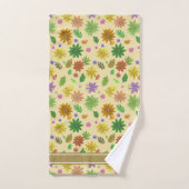 Chique moderne bloemen en tekst op Champagne Beige Bad Handdoek (Handdoek)