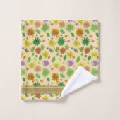 Chique moderne bloemen en tekst op Champagne Beige Bad Handdoek (Wasdoekje)