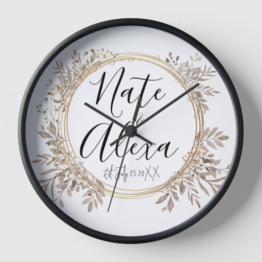 Chique moderne bloemenkrans bruiloft gepersonalise (Voorkant)