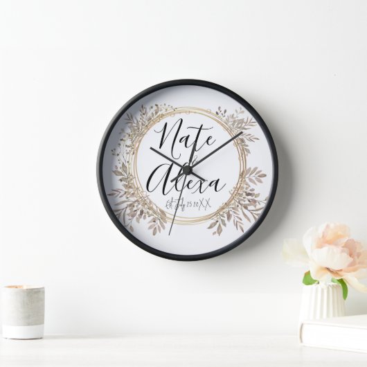 Chique moderne bloemenkrans bruiloft gepersonalise (Huis)