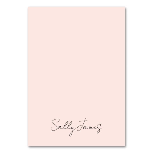 Chique moderne blush naam kaart (Voorkant)