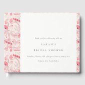 Chique moderne Blush Paisley Typografie Bruidsdouc Gastenboek (Voorkant)