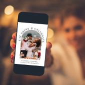 Chique moderne boog foto bruiloft receptie kaart