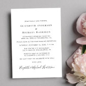 Chique moderne boog foto bruiloft receptie kaart