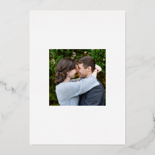 Chique moderne bruiloft folie uitnodiging (Achterkant)