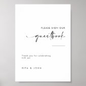 Chique moderne bruiloft gelieve te ondertekenen on poster (Voorkant)