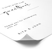 Chique moderne bruiloft gelieve te ondertekenen on poster (Hoek)