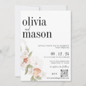 Chique moderne budget bruiloft uitnodiging w / RSV (Voorkant)