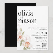 Chique moderne budget bruiloft uitnodiging w / RSV (Voorkant / Achterkant)