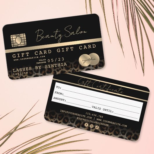 Chique moderne creditcard cadeaubon certificaat