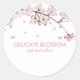 Chique Moderne Delicate Bloesem Roze Ronde Sticker