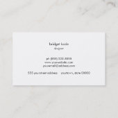 Chique moderne designer zilver gestreept linnen lo visitekaartje (Achterkant)