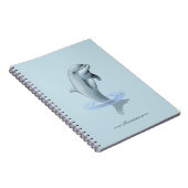 Chique moderne dolfijn en script op lichtblauwe fo notitieboek (Rechterzijde)