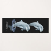 Chique moderne dolfijnen & tekst op zwart yogamat (Voorkant (horizontaal))