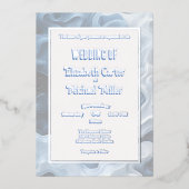 Chique moderne eigenzinnige blauwe pastels folie uitnodiging (Voorkant)