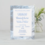 Chique moderne eigenzinnige blauwe pastels folie uitnodiging (Staand Voorkant)