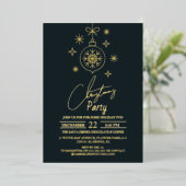 Chique Moderne Elegante Script Kerstfeest Folie Uitnodiging (Staand Voorkant)