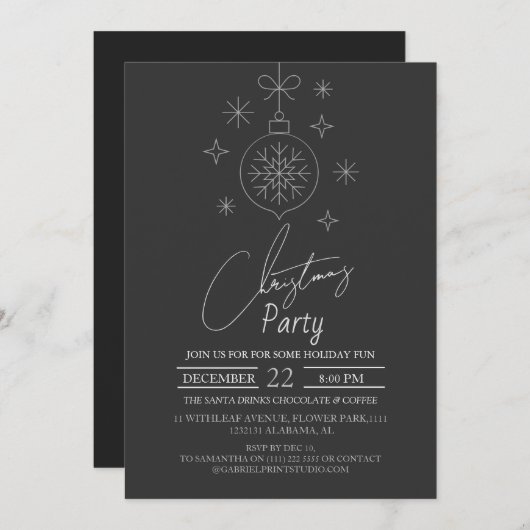 Chique Moderne Elegante Script Kerstfeest Kaart (Voorkant / Achterkant)