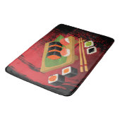 Chique Moderne Elegante Zwarte & Rode Sushi Badmat (Gekanteld)