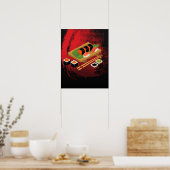 Chique Moderne Elegante Zwarte & Rode Sushi Poster (Keuken)