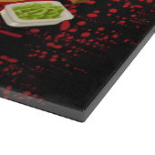 Chique Moderne Elegante Zwarte & Rode Sushi Snijplank (Hoek)