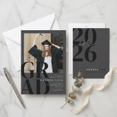Chique Moderne Foto Houtskool Afstuderen Kaart