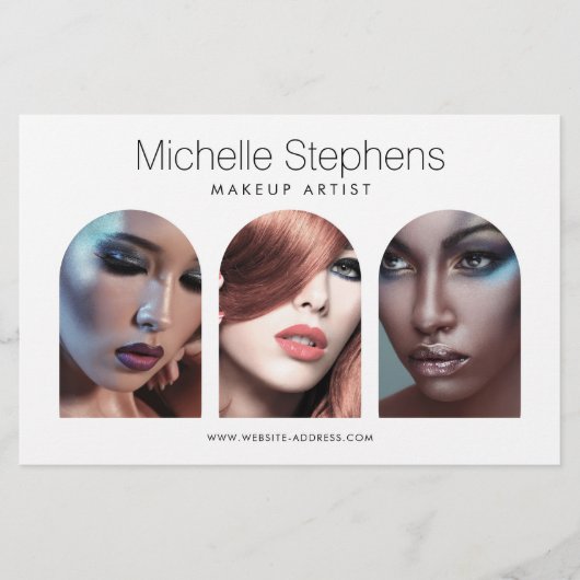 Chique moderne foto trio make-up artiest flyer (Voorkant)