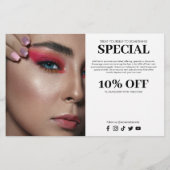 Chique moderne foto trio make-up artiest zwart flyer (Achterkant)