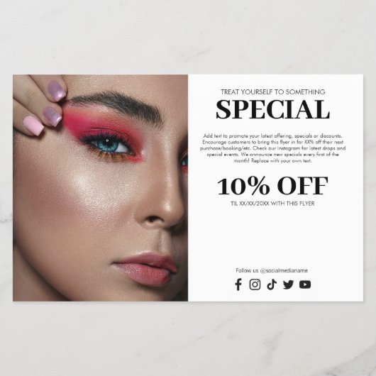 Chique moderne foto trio make-up artiest zwart flyer (Achterkant)