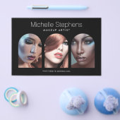 Chique moderne foto trio make-up artiest zwart flyer (Enkel)
