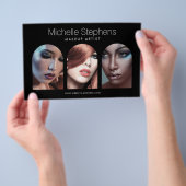 Chique moderne foto trio make-up artiest zwart flyer (Hand)