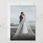 Chique moderne foto zwart & wit bruiloft bedankkaart (Achterkant)