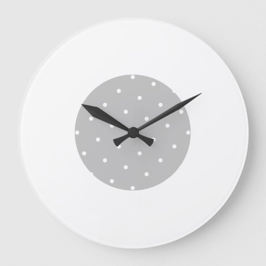 Chique moderne gestippelde grijze centrum witte ra grote klok (Voorkant)