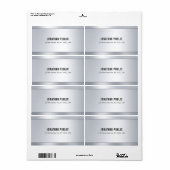 Chique moderne glamour zilver verzendadres etiket (Full Sheet)