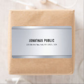 Chique Moderne Glamour Zilveren Verzendadres Etiket (Insitu)