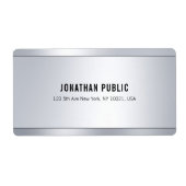 Chique Moderne Glamour Zilveren Verzendadres Etiket (Voorkant)