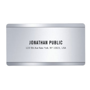 Chique Moderne Glamour Zilveren Verzendadres Etiket