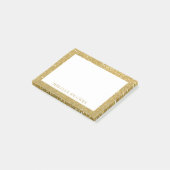 Chique moderne gouden glitter gepersonaliseerd post-it® notes (Schuin)