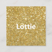 Chique moderne gouden glitter vierkante visitekaartje (Voorkant)
