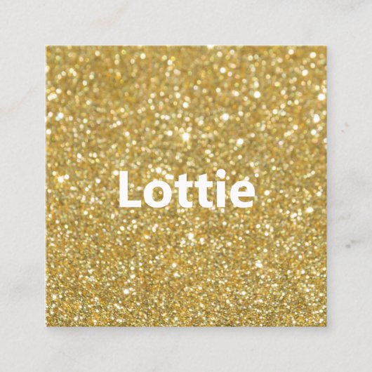 Chique moderne gouden glitter vierkante visitekaartje (Voorkant)
