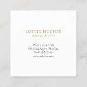 Chique moderne gouden glitter vierkante visitekaartje (Achterkant)