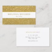 Chique Moderne Gouden Glitters Visitekaartje (Voorkant / Achterkant)
