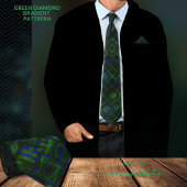 Chique Moderne Groene Diamant Gradiënt Patroon Stropdas