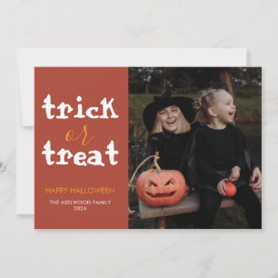 Chique & Moderne Halloween Familie Foto Feestdagenkaart