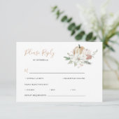 Chique moderne herfst herfstpompoen elegante bruil RSVP kaartje (Staand voorkant)