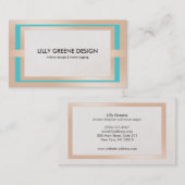 Chique moderne interieurdecorator turquoise visitekaartje (Voorkant / Achterkant)