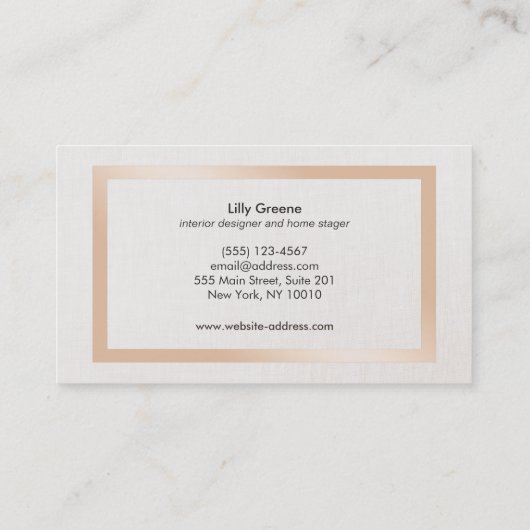 Chique moderne interieurdecorator turquoise visitekaartje (Achterkant)