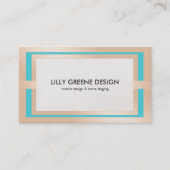 Chique moderne interieurdecorator turquoise visitekaartje (Voorkant)